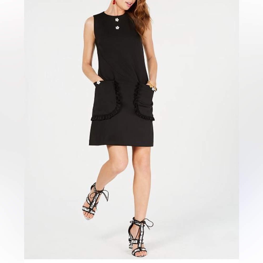 Betsey Johnson adds 70s flair to the classic shift dress with a little flowers